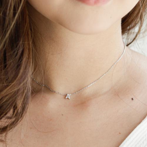 Mini Letter Necklace Silver N-Z (Silver 