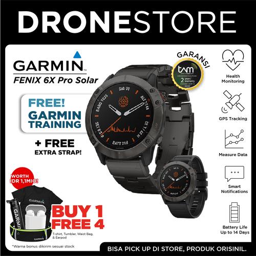 Promo Garmin Fenix 6X Pro Solar - Titanium Carbon Gray Garansi TAM 2 Tahun  - Titanium Band - Kota Tangerang Selatan - DroneStore | Tokopedia