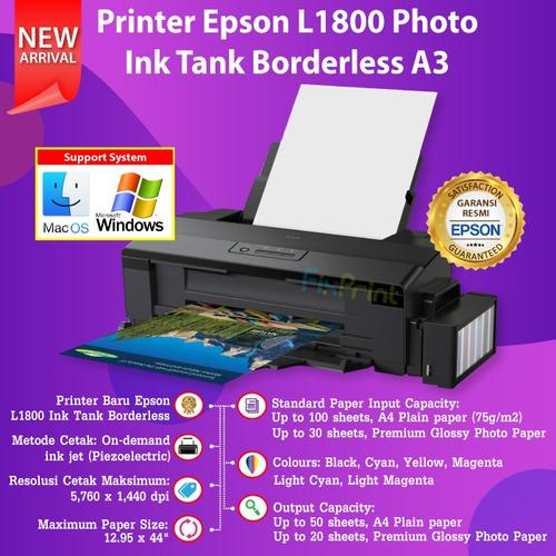 Jual Printer Epson L1800 Print A3+ GARANSI RESMI A3 INFUS Ori Original -  COMPATIBLE INK - Kota Surabaya - FixPrint Indonesia | Tokopedia