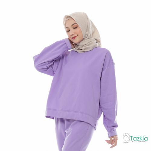 Foto Produk Atasan Muslim Wanita | Geya Lilac | Oversized Longsleeve Sweater dari Tazkia Hijab Store