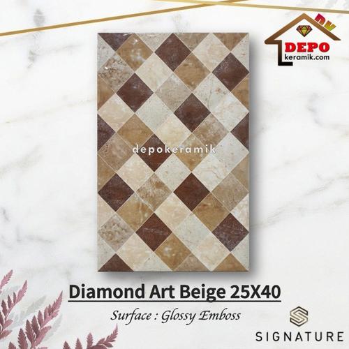 Jual Mulia Signature Diamond Art Beige 25x40 Kw1 Keramik Kilap Glossy ...
