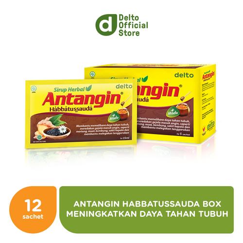 Foto Produk Antangin Habbatussauda Sirup Herbal Box (12 sachet) dari Deltomed Store