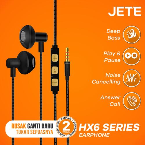 Foto Produk Headset | Headphone | Handsfree | Earphone JETE HX6 Deep Bass - Abu-abu dari JETE Official Surabaya