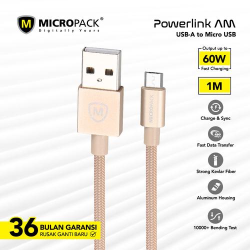 Foto Produk MicroPack USB A to micro USB cable 1 Meter MC-310 - Emas dari Micropack Official Store