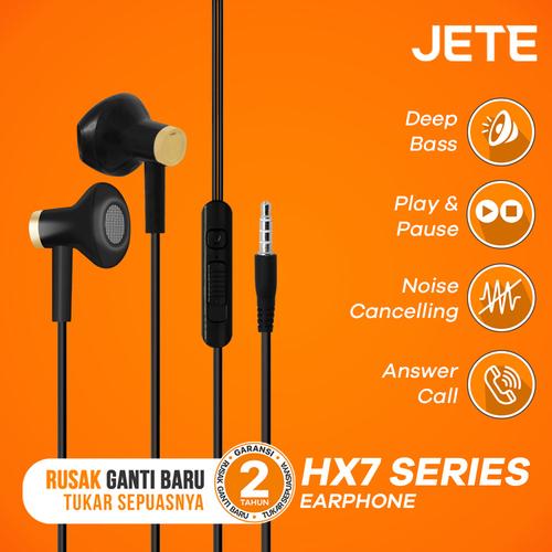 Foto Produk Headset | Headphone | Handsfree | Earphone JETE HX7 Deep Bass - Black Gold dari JETE Official Surabaya