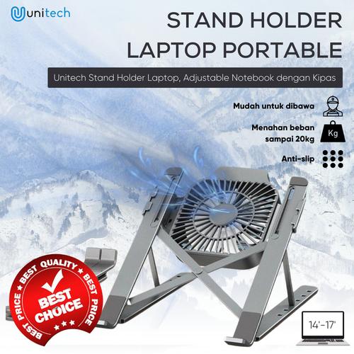 Gambar Unitech Portable Laptop Stand Holder Adjustable Notebook dengan Kipas dari TokoUsbcom undefined Tokopedia