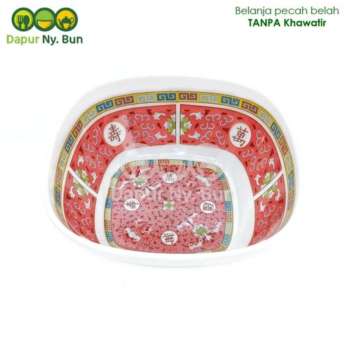 Foto Produk Mangkok KOTAK Melamin Meishing Motif Bunga Ukuran 6 Inch dari Dapur Ny.Bun
