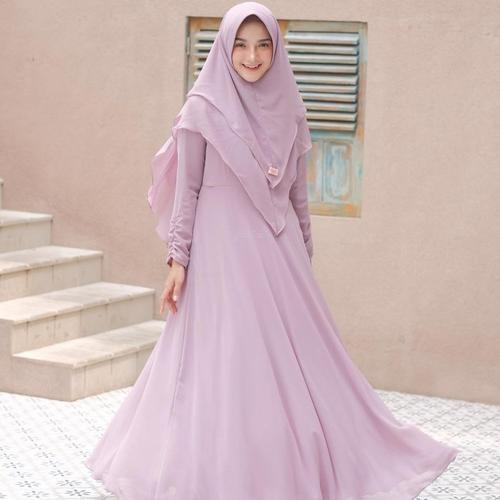 Foto Produk GAMIS MAYRA SYARI KHIMAR Size 5L XXXL XXL XL L M S SYARI JUMBO - Purple, S dari TokoNufail