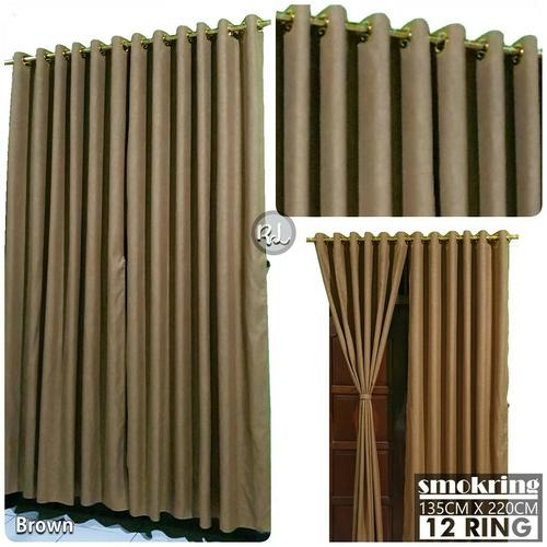 Foto Produk Gorden jendela minimalis smokering polos embos coklat tua murah - Cokelat dari Berkah Gorden Dan Sprei