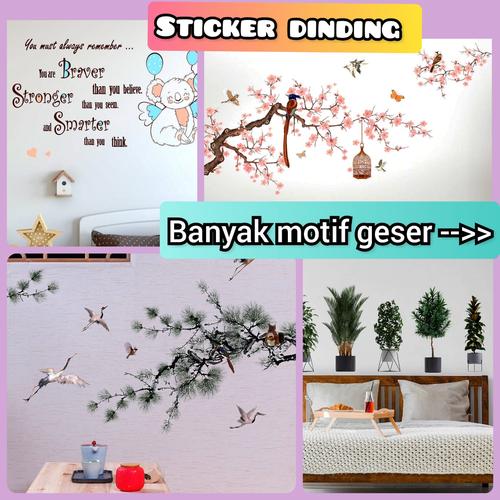 Jual WALL STIKER STICKER DINDING TEMBOK WALLSTICKER SAKURA DAUN RUMPUT ...