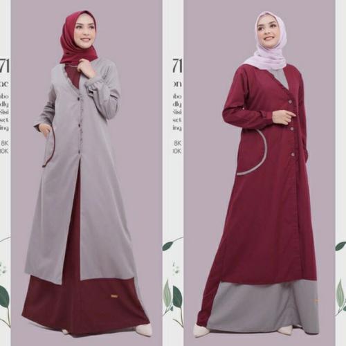 Foto Produk gamis nibras nb a71 // gamis nibras terbaru - maroon, S dari ayfacollection