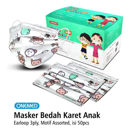 Foto Produk Masker Medis Karet Anak Motif Assorted OneMed Box Isi 50Pcs dari Onemed Rawat Luka