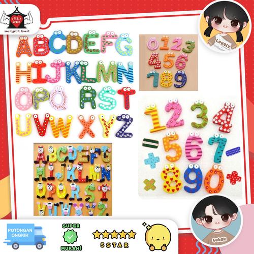 Gambar Alphabet huruf magnet kulkas, alphabet kayu magnet, Tempelan kulkas - Huruf A-Z dari Lovely Gubuk Kota Batam Tokopedia