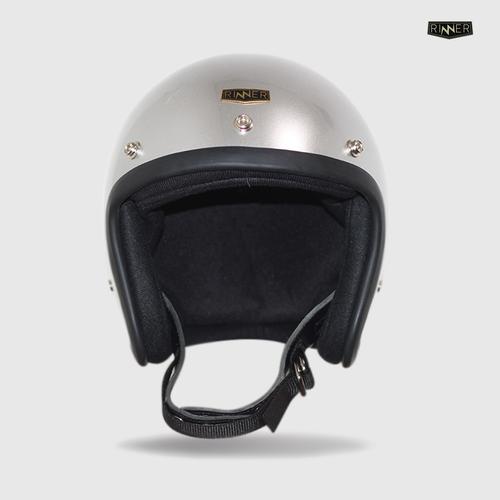 Jual Openface helmet. Silver glossy 