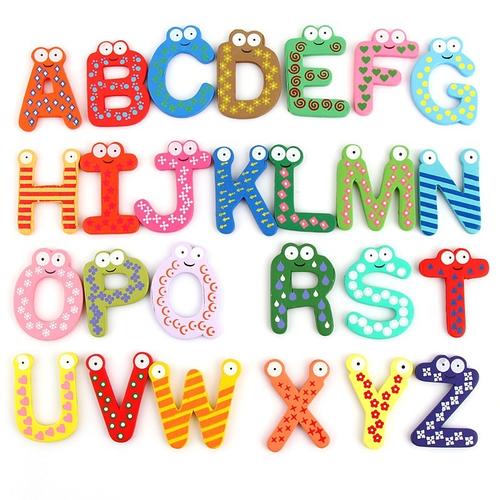 Foto Produk Alphabet huruf magnet kulkas, alphabet kayu magnet, Tempelan kulkas - Huruf A-Z dari Lovely Gubuk