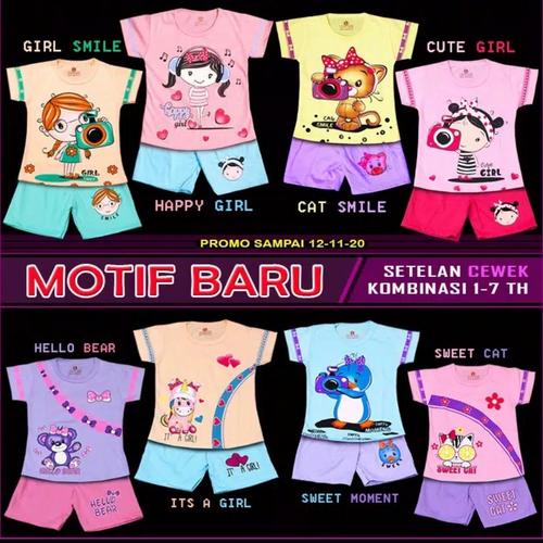 Foto Produk HARGA TERMURAH SETELAN KAOS ANAK PEREMPUAN 1~7TH ~THE BEST MOTIF - Hello bear, S dari Bless Kid