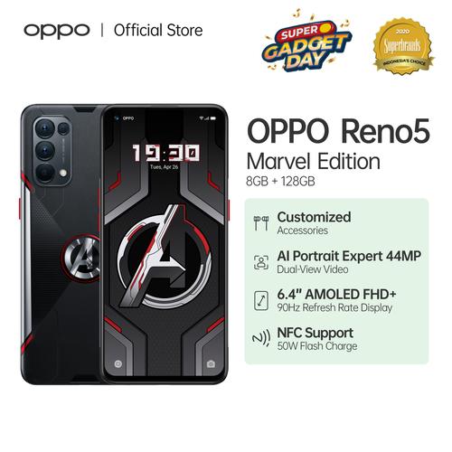Foto Produk OPPO Reno5 Marvel Edition 8GB/128GB (Garansi Resmi) - Hitam dari OPPO OFFICIAL STORE