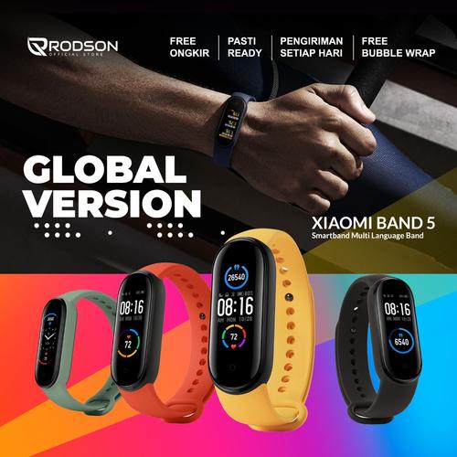 Foto Produk Xiaomi Mi Band 5 Amoled Smartband Multi Language MIband 5 NON NFC - Hitam dari RODSON Official Store