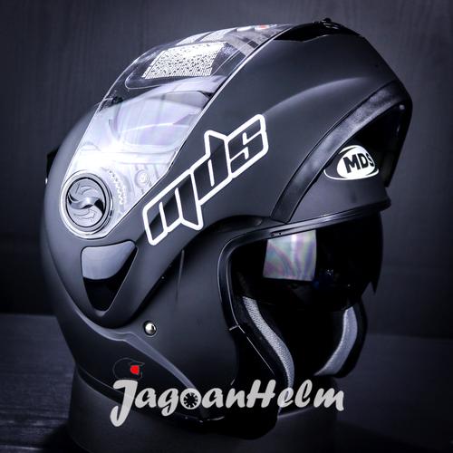 Gambar MDS Helm PRO RIDER / PRORIDER Black Doff dari Jagoan Helm Kota Bekasi Tokopedia