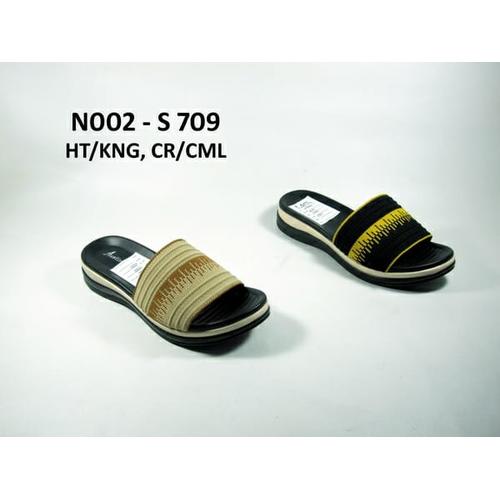 sandal wanita wedges tali kelom hitam 7cm nb007