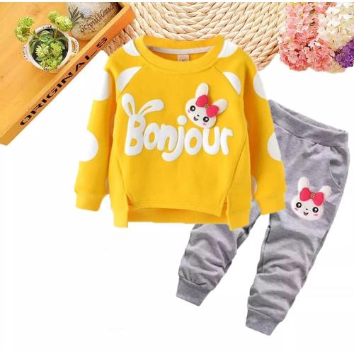 Foto Produk Setelan anak perempuan Baju anak perempuan Sweater anak cardingan anak - Kuning, 1 tahun dari Kids only_store