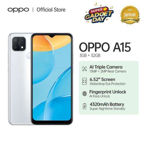 Foto Produk OPPO A15 Smartphone 3GB/32GB (Garansi Resmi) - Putih dari OPPO OFFICIAL STORE