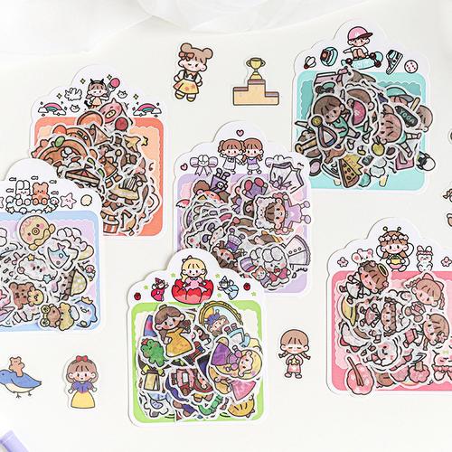 Foto Produk Monica and Friends Flake Sticker Set - Sticker Unik - Sticker Lucu dari Pinkabulous