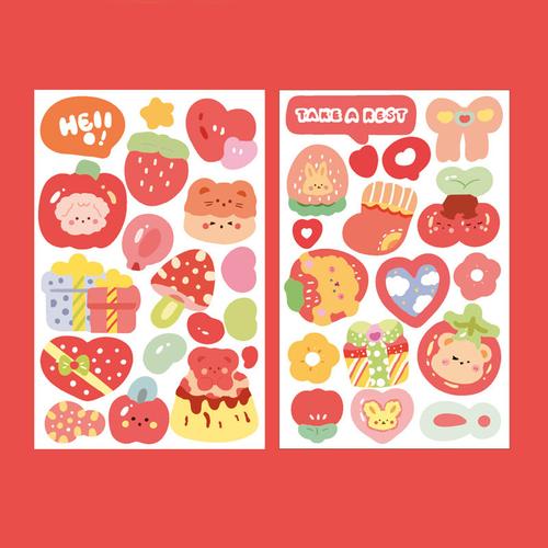 Foto Produk Colorful Tales Diary Deco Stickers - Sticker Unik - Sticker Lucu - Red dari Pinkabulous