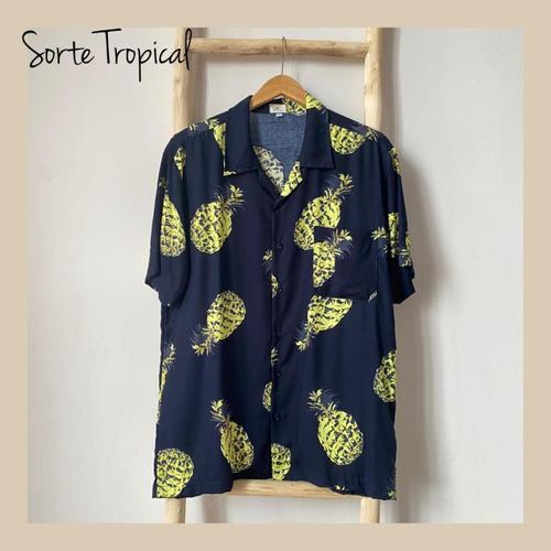 Jual Kemeja Hawaiian Shirt Navy 
