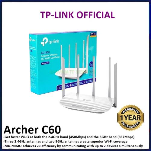 Gambar TP Link Archer C60 WiFi AC1350 Wireless Router ArcherC60 TPLink c 60 dari Official Brands Jakarta Selatan Tokopedia