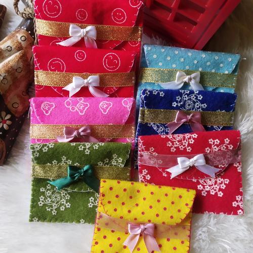 Foto Produk dompet angpao lebaran || dompet mini kain flanel isi 5pcs dari chia store