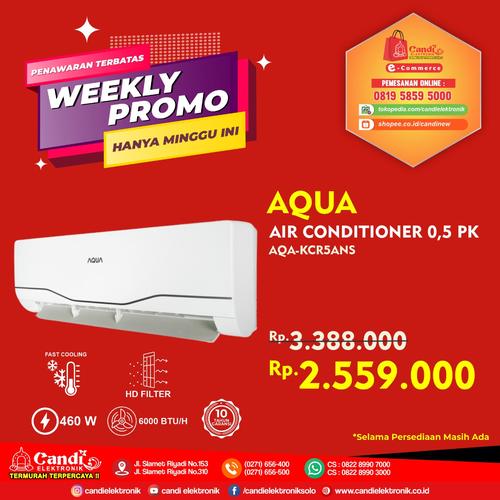 Foto Produk AQUA AIR CONDITIONER 0,5 PK AQA-KCR5ANS dari Candi Elektronik Solo