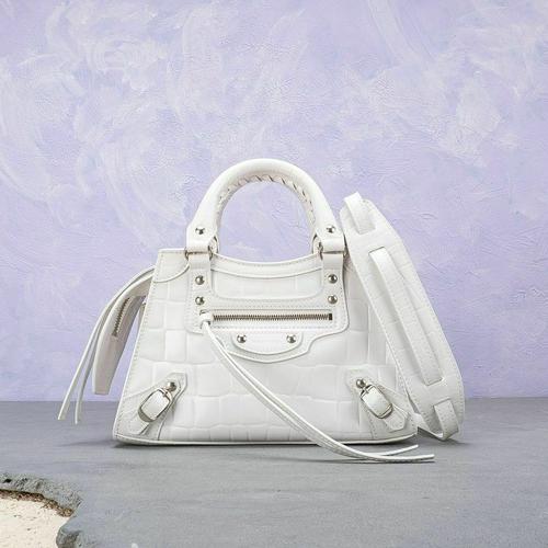 Jual Balenciaga Neo Classic Mini City Top Handle in Croco White