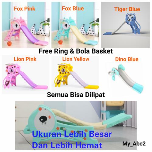 Foto Produk Mainan Anak Perosotan Lipat Ring Basket + Bola Seluncuran Prosotan - Lion Yellow, Kardus Saja dari My_Abc2