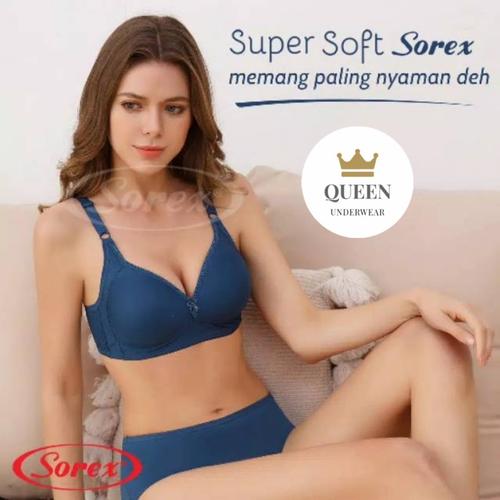 Foto Produk Bra Sorex Tanpa Kawat Super Soft Bh 17239 original - Biru Muda, 40/90 dari Queen_underwear