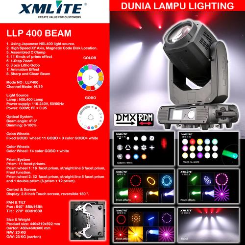 Foto Produk Moving head beam 400 lampu sorot panggung studio lighting MURAH dari DUNIA LAMPU LIGHTING