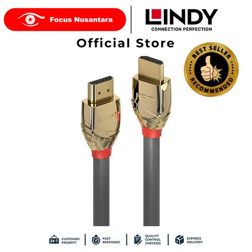 Foto Produk LINDY Gold High Speed HDMI Cable With Ethernet HDMI 2.0 A to A 5m 3786 dari Focus Nusantara