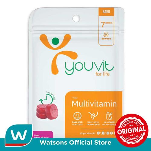 Foto Produk Youvit Gummy Multivitamin Mix Berri 7'S dari Watsons Indonesia