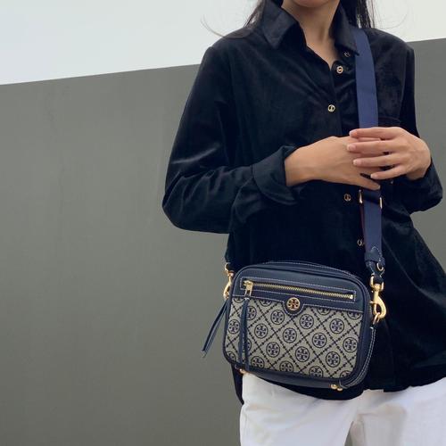 tory burch t monogram jacquard camera bag