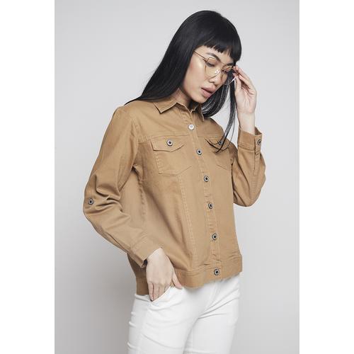 beige denim jacket