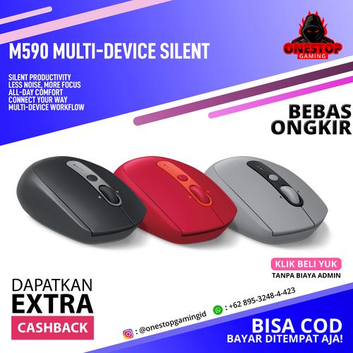 Gambar Logitech M590 Multi-Device Silent Mouse Murah - Garansi 1 Tahun - Merah dari Onestop Gaming Jakarta Pusat Tokopedia
