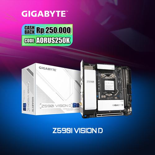 Foto Produk Gigabyte Motherboard Z590i VISION D Socket LGA1200 2 x DDR4 Mini-ITX dari Myclub