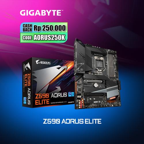 Foto Produk Gigabyte Motherboard Z590 Aorus Elite Socket LGA1200 ATX 4 x DDR4 dari Myclub