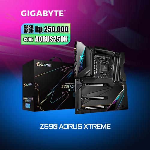 Foto Produk Gigabyte Motherboard Z590 Aorus Xtreme E-ATX Socket LGA1200 4 x DDR4 dari Myclub