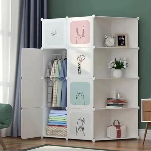 Foto Produk Lemari Plastik Pakaian DIY / Wardrobe / Rak Baju Animal Character - 8 Cube + 4 Rak dari SUNXIN