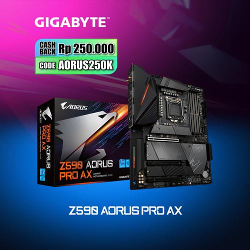 Foto Produk Gigabyte Motherboard Z590 Aorus PRO AX Socket LGA1200 ATX 4 x DDR4 dari Myclub