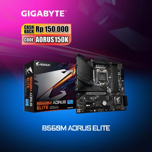Foto Produk Gigabyte Motherboard B560M Aorus Elite Socket LGA1200 Micro ATX DDR4 dari Myclub