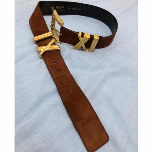 Jual Escada belt brown suede leather 