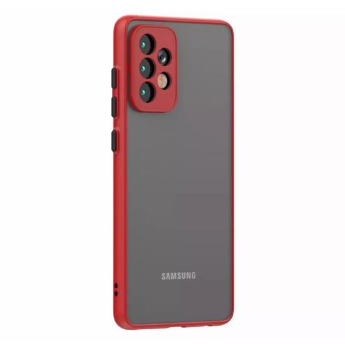 Foto Produk SAMSUNG GALAXY A52 AERO ORIGINAL BUMPER HARD CASE SOFT TRANSPARANT PC - Merah dari MrThebest