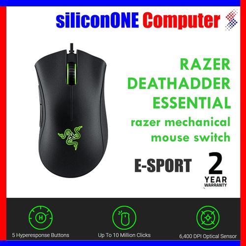 Foto Produk Razer DeathAdder Essential Gaming Mouse 6400 dpi 2 Tahun Indonesia dari silicon ONE Computer